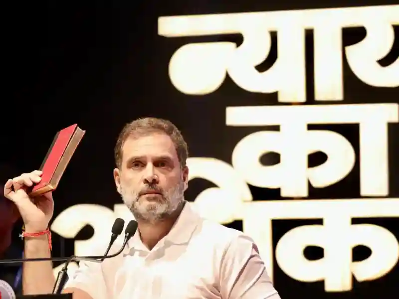 Rahul Gandhi condemned BJP for misusing Baba Saheb's constitution, calling caste census Naxalite.