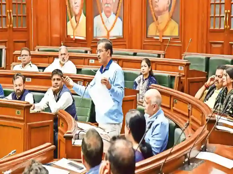 Former Delhi CM Arvind Kejriwal speaks during the State Assembly Session at Vidhan Sabha, in New Delhi, Wednesday, Dec. 4, 2024.