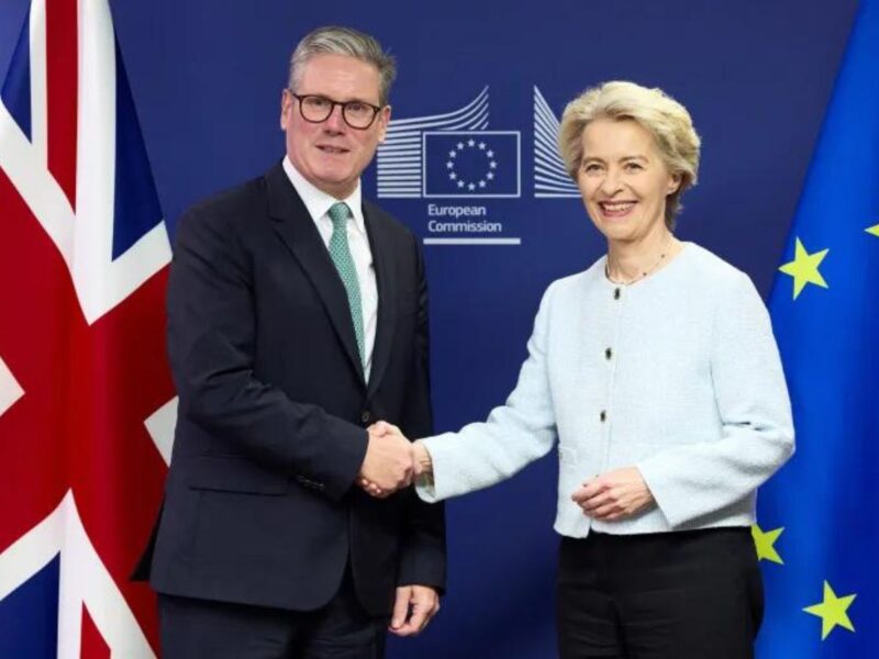 Britain'S Prime Minister Keir Starmer Shakes Hands With European Commission President Ursula Von Der Leyen At The European Commission Headquarters In Brussels, Belgium