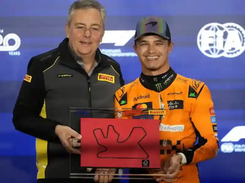 Lando Norris after grabbing pole in Qatar GP sprint qualifying.