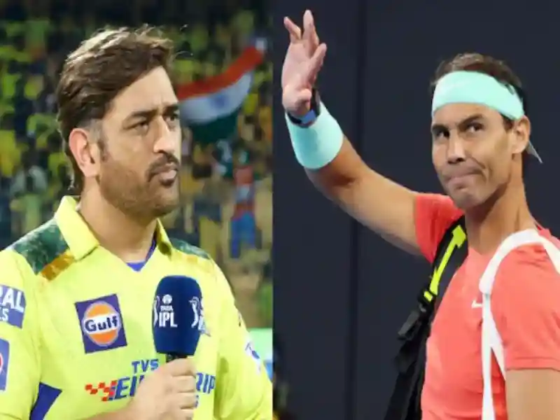 Ms Dhoni (Left) And Rafael Nadal