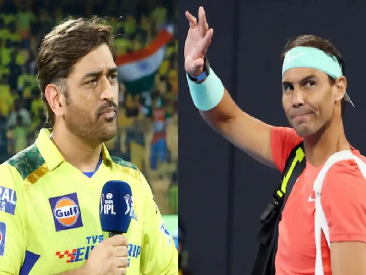 Ms Dhoni (Left) And Rafael Nadal