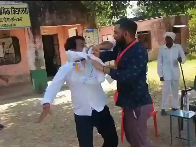 Independent candidate Naresh Meena, assaulted SDM Amit Chaudhary at polling booth in Deoli-Uniyara, Samravata village.