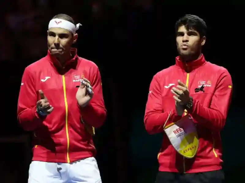 Rafael Nadal and Carlos Alcaraz