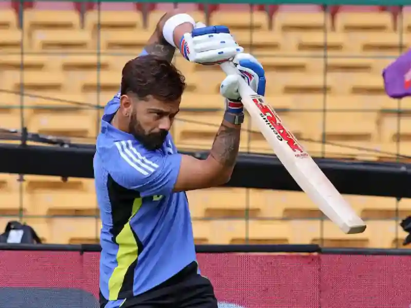 Virat Kohli in a practice session