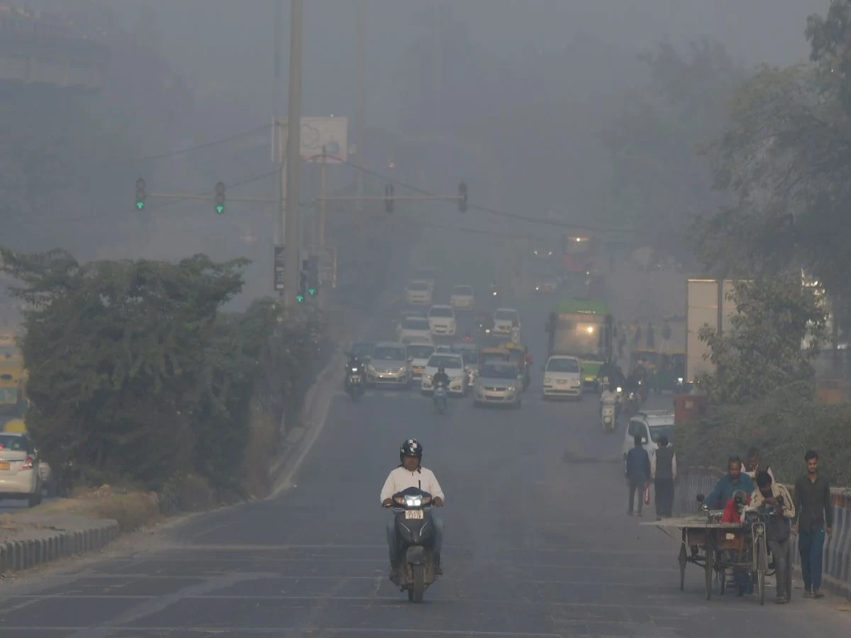 A Smog Gun Sprays On Delhi Roads To Combat The Air Pollution.